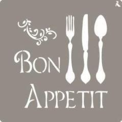 La pajarita stencil st-07 plantilla decorativa modelo bon appetit