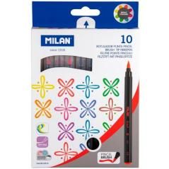 Milan estuche 10 rotuladores punta pincel colores surtidos - Imagen 1