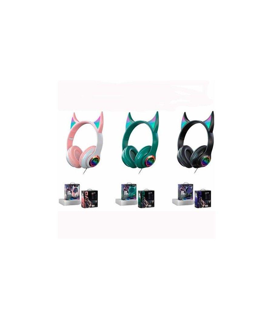 Roymart auriculares gamers pods estereo c/cable y luces de neÓn colores surtidos - Imagen 1