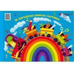 Selvi cuaderno para manualidades con 10 cartulinas 24x32cm 180gr colores surtidos