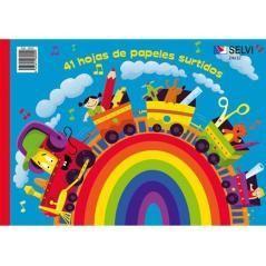 Selvi cuaderno para manualidades con 41 hojas 24x32cm de papeles surtidos - Imagen 1
