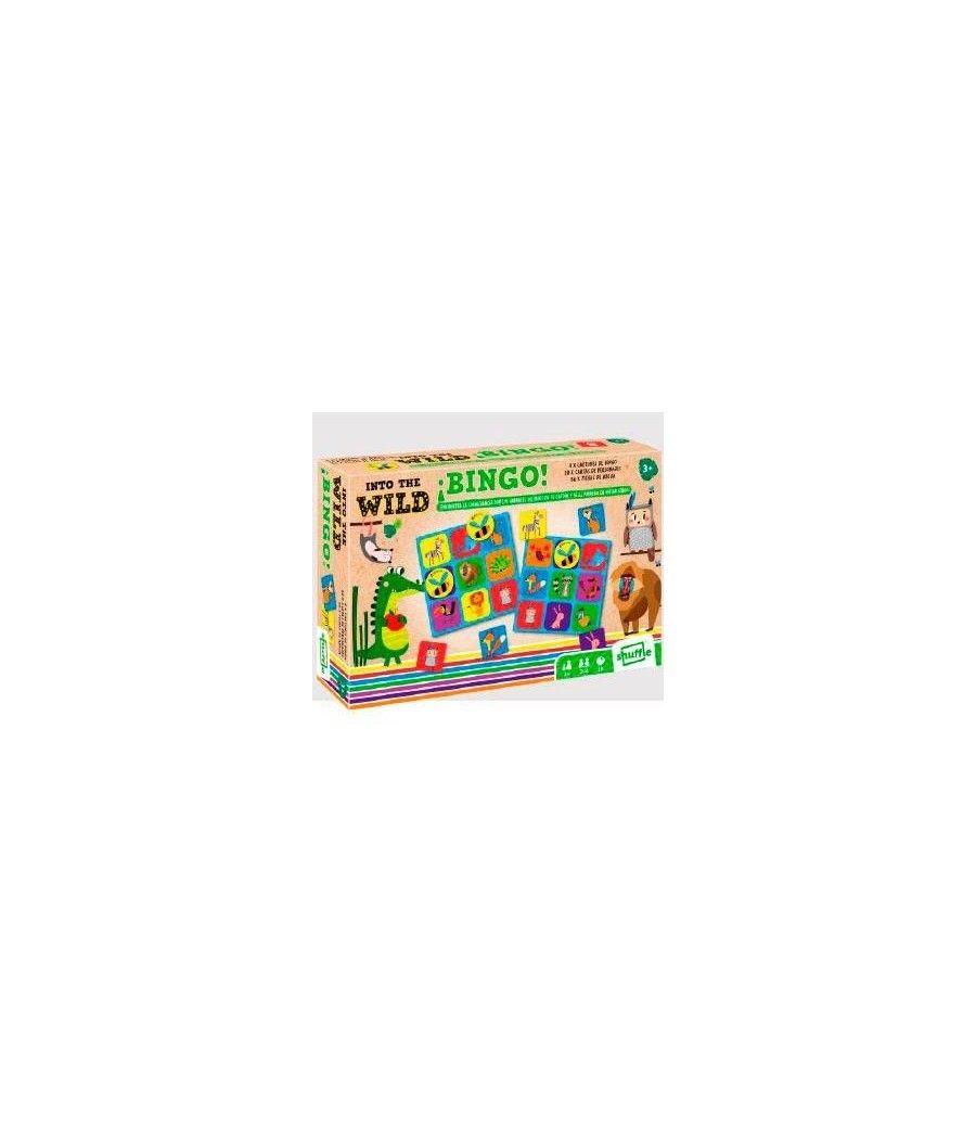 Shuffle juego de bingo animales salvajes para niÑos +3 aÑos - Imagen 1