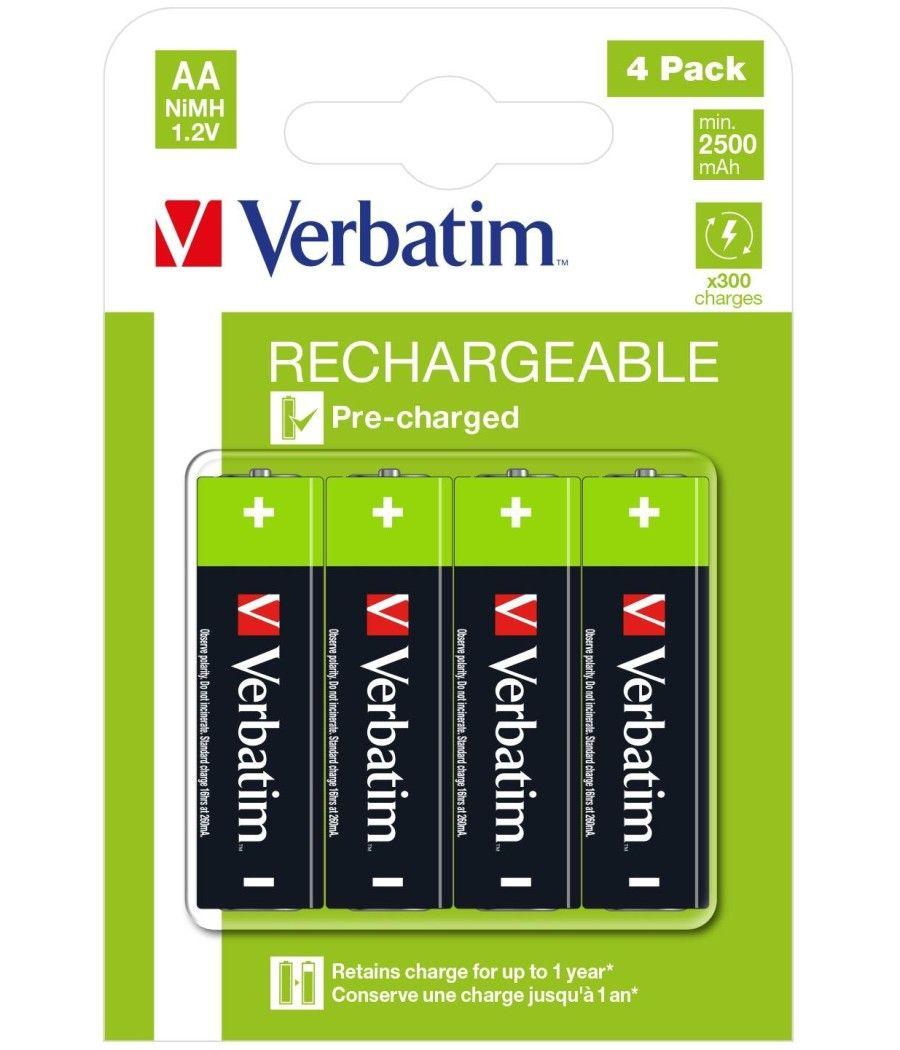 Verbatim pilas alcalinas recargables aa - lr6 - (pack 4 uds) (sustituye 49941) - Imagen 1