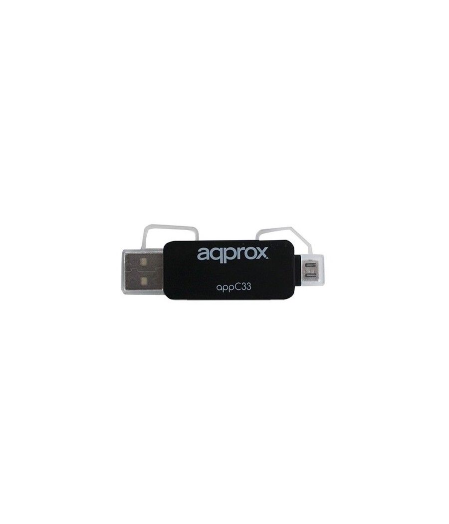 Adaptador micro sd/sd/mmc a usb/micro usb approx appc33 neg - Imagen 1