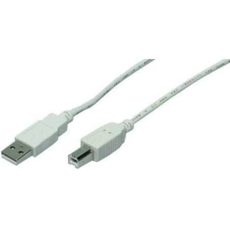Cable usb(a) 2.0 a usb(b) 2.0 logilink 1.8m gris - Imagen 1