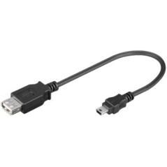 Cable usb(a) 2.0 a mini usb(b) 2.0 goobay 0.2m negro - Imagen 1