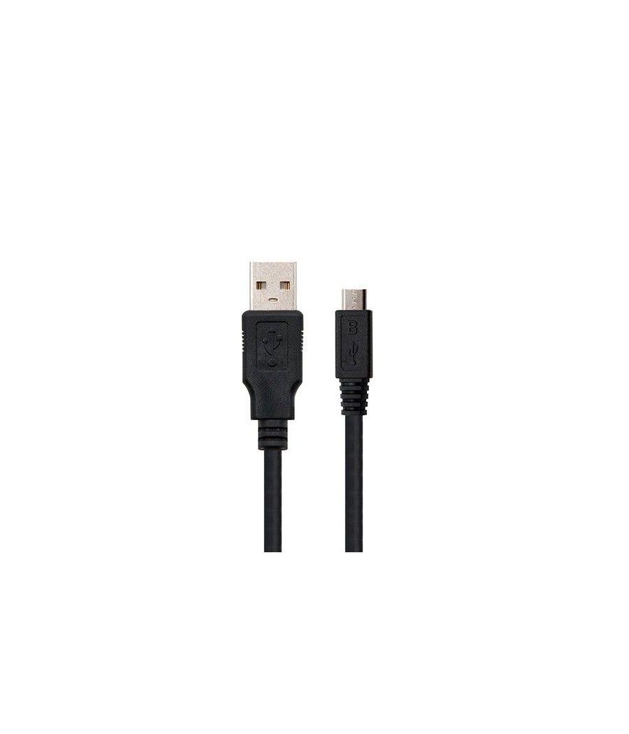 Cable usb(a) 2.0 a micro usb(b) nanocable 0.8m negro - Imagen 1