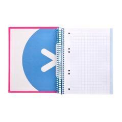 Cuaderno espiral liderpapel a5 micro antartik tapa forrada 120h 100 gr cuadro5mm 5 bandas 6 taladros color rosa - Imagen 7