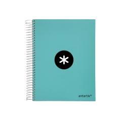 Cuaderno espiral liderpapel a5 micro antartik tapa forrada120h 100 gr cuadro 5 mm 5 band6 taladros color menta - Imagen 2