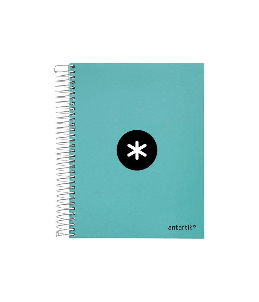 Cuaderno espiral liderpapel a5 micro antartik tapa forrada120h 100 gr cuadro 5 mm 5 band6 taladros color menta - Imagen 2