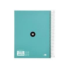 Cuaderno espiral liderpapel a5 micro antartik tapa forrada120h 100 gr cuadro 5 mm 5 band6 taladros color menta - Imagen 3