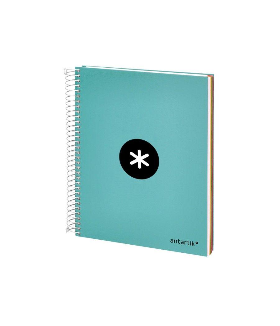 Cuaderno espiral liderpapel a5 micro antartik tapa forrada120h 100 gr cuadro 5 mm 5 band6 taladros color menta - Imagen 4