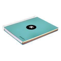 Cuaderno espiral liderpapel a5 micro antartik tapa forrada120h 100 gr cuadro 5 mm 5 band6 taladros color menta - Imagen 6