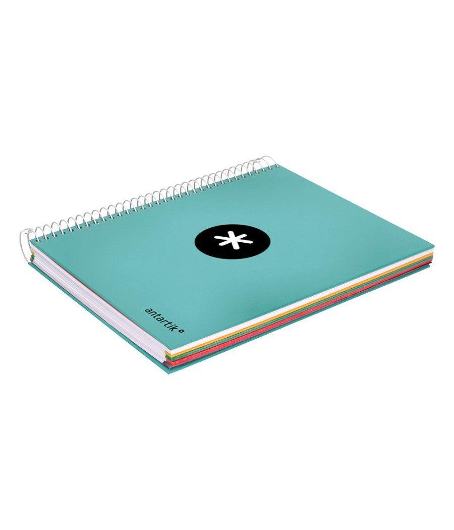 Cuaderno espiral liderpapel a5 micro antartik tapa forrada120h 100 gr cuadro 5 mm 5 band6 taladros color menta - Imagen 6