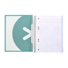 Cuaderno espiral liderpapel a5 micro antartik tapa forrada120h 100 gr cuadro 5 mm 5 band6 taladros color menta - Imagen 7