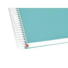 Cuaderno espiral liderpapel a5 micro antartik tapa forrada120h 100 gr cuadro 5 mm 5 band6 taladros color menta - Imagen 8