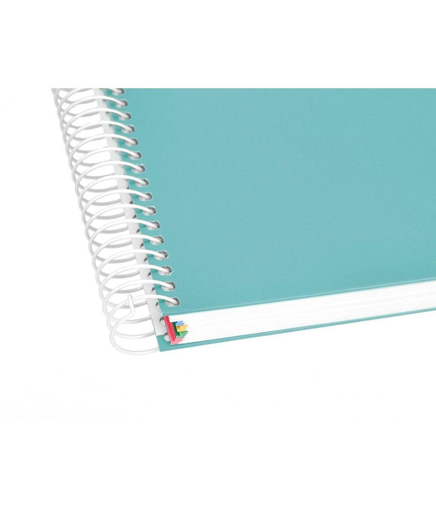 Cuaderno espiral liderpapel a5 micro antartik tapa forrada120h 100 gr cuadro 5 mm 5 band6 taladros color menta - Imagen 8