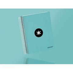 Cuaderno espiral liderpapel a5 micro antartik tapa forrada120h 100 gr cuadro 5 mm 5 band6 taladros color menta - Imagen 9