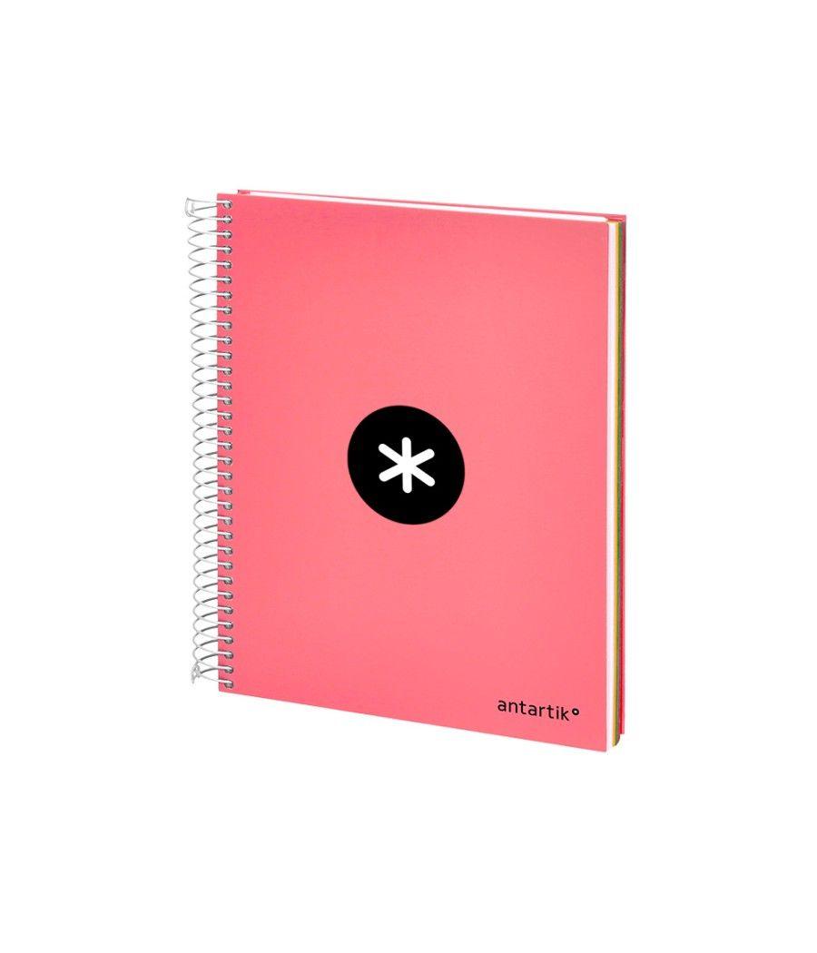 Cuaderno espiral liderpapel a5 micro antartik tapa forrada120h 100 gr cuadro 5 mm 5 band6 taladros color coral - Imagen 4