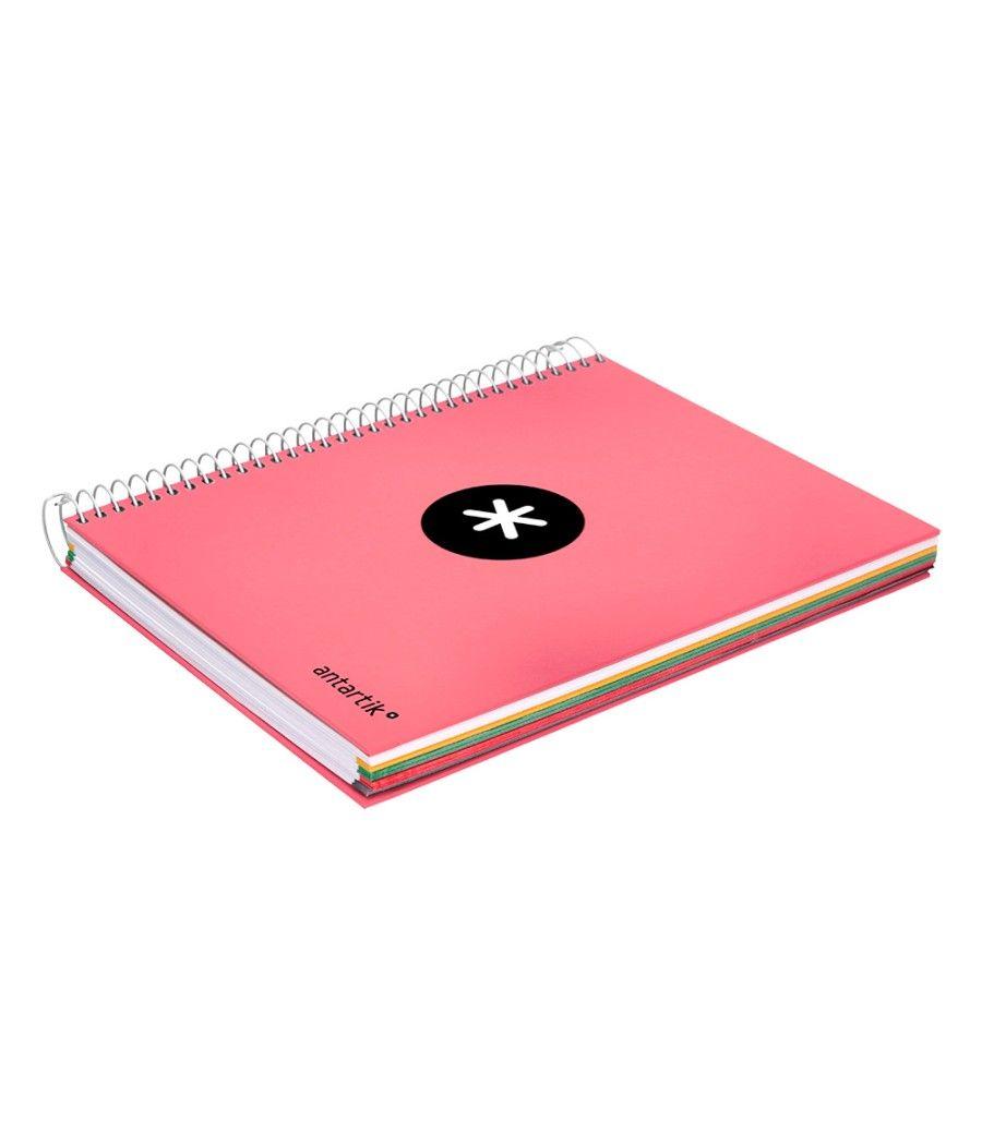 Cuaderno espiral liderpapel a5 micro antartik tapa forrada120h 100 gr cuadro 5 mm 5 band6 taladros color coral - Imagen 6