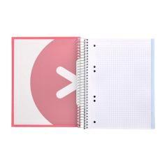 Cuaderno espiral liderpapel a5 micro antartik tapa forrada120h 100 gr cuadro 5 mm 5 band6 taladros color coral - Imagen 7