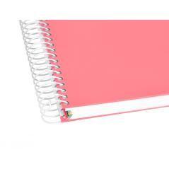 Cuaderno espiral liderpapel a5 micro antartik tapa forrada120h 100 gr cuadro 5 mm 5 band6 taladros color coral - Imagen 8