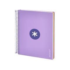 Cuaderno espiral liderpapel a5 micro antartik tapa forrada120h 100 gr cuadro 5mm 5 banda6 taladros color lavanda - Imagen 4