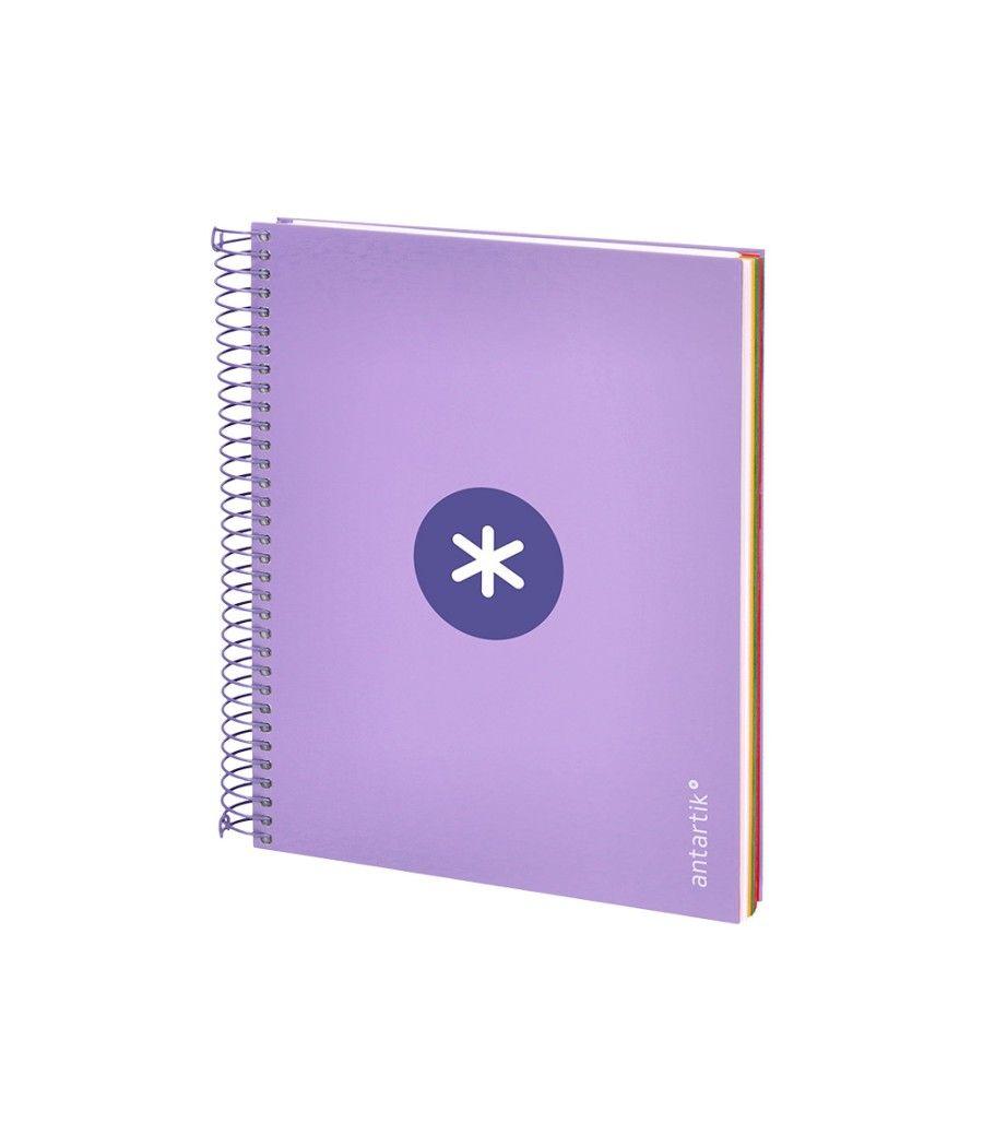 Cuaderno espiral liderpapel a5 micro antartik tapa forrada120h 100 gr cuadro 5mm 5 banda6 taladros color lavanda - Imagen 4