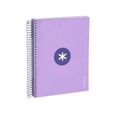 Cuaderno espiral liderpapel a5 micro antartik tapa forrada120h 100 gr cuadro 5mm 5 banda6 taladros color lavanda - Imagen 5