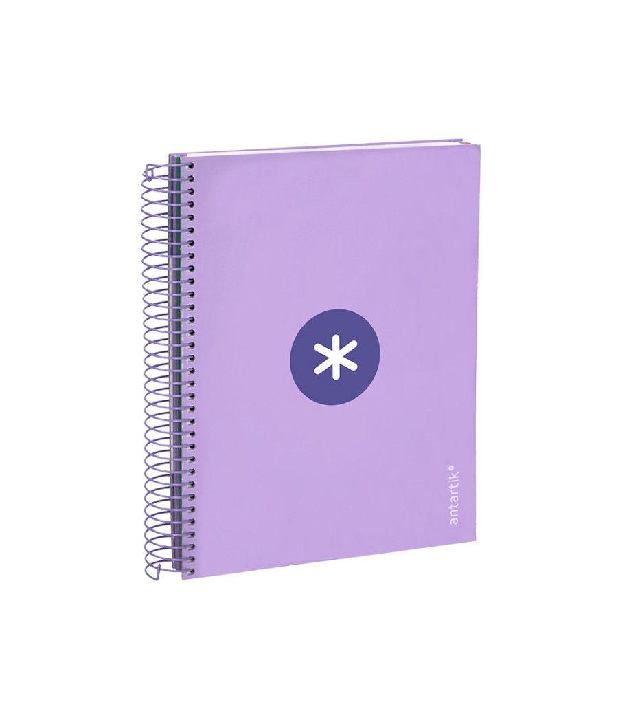 Cuaderno espiral liderpapel a5 micro antartik tapa forrada120h 100 gr cuadro 5mm 5 banda6 taladros color lavanda - Imagen 5