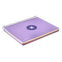 Cuaderno espiral liderpapel a5 micro antartik tapa forrada120h 100 gr cuadro 5mm 5 banda6 taladros color lavanda - Imagen 6