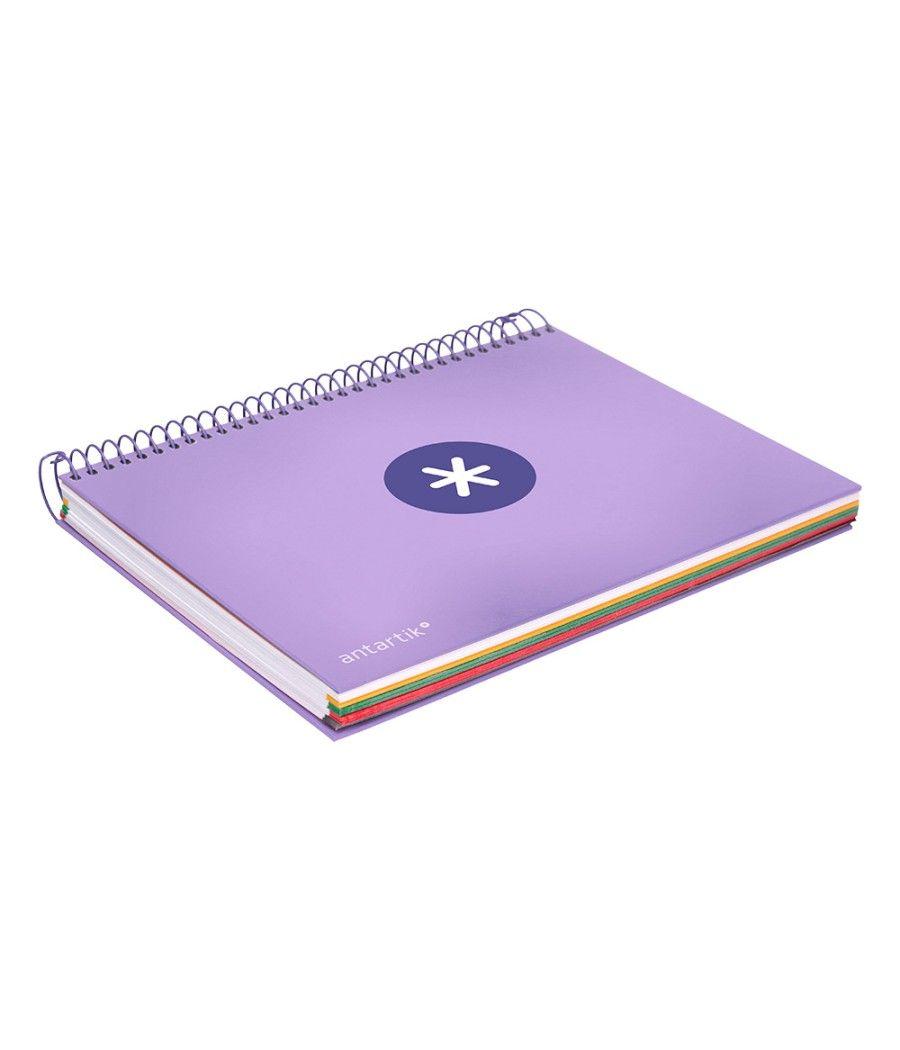 Cuaderno espiral liderpapel a5 micro antartik tapa forrada120h 100 gr cuadro 5mm 5 banda6 taladros color lavanda - Imagen 6