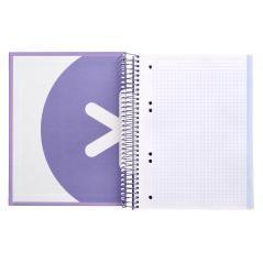 Cuaderno espiral liderpapel a5 micro antartik tapa forrada120h 100 gr cuadro 5mm 5 banda6 taladros color lavanda - Imagen 7