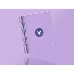 Cuaderno espiral liderpapel a5 micro antartik tapa forrada120h 100 gr cuadro 5mm 5 banda6 taladros color lavanda - Imagen 9