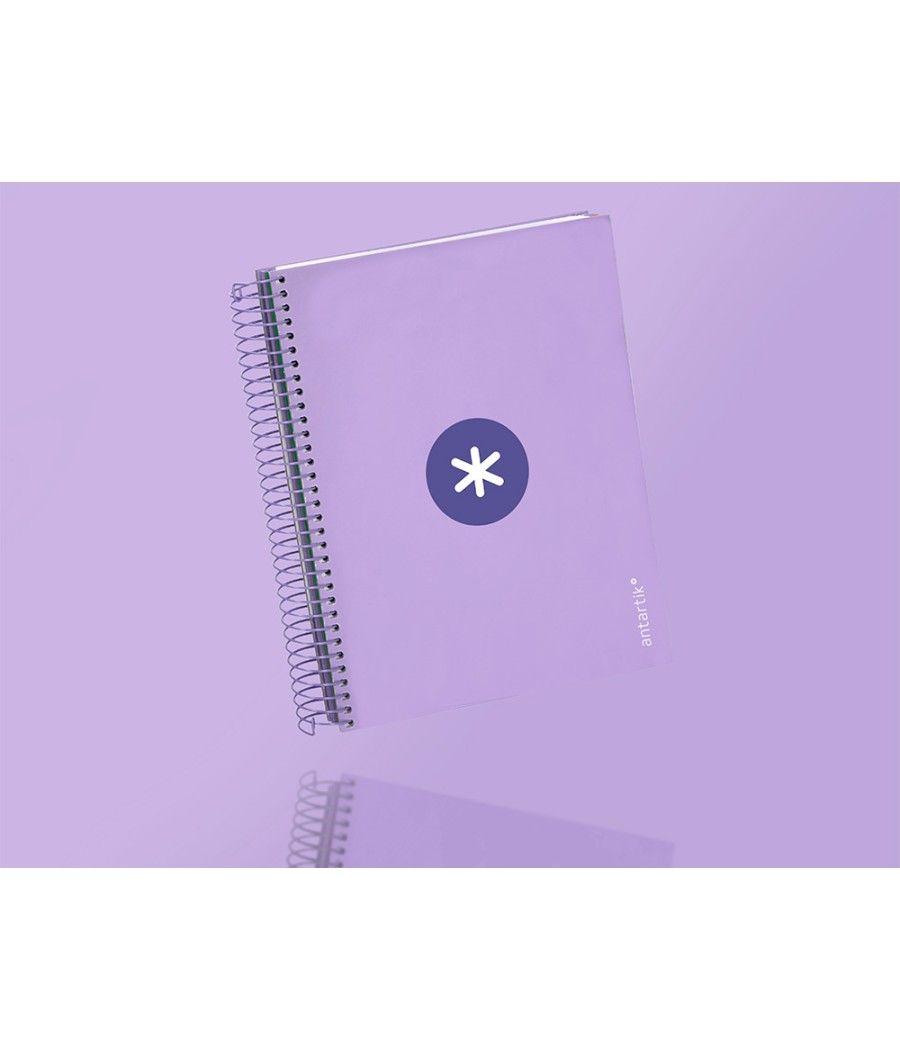 Cuaderno espiral liderpapel a5 micro antartik tapa forrada120h 100 gr cuadro 5mm 5 banda6 taladros color lavanda - Imagen 9