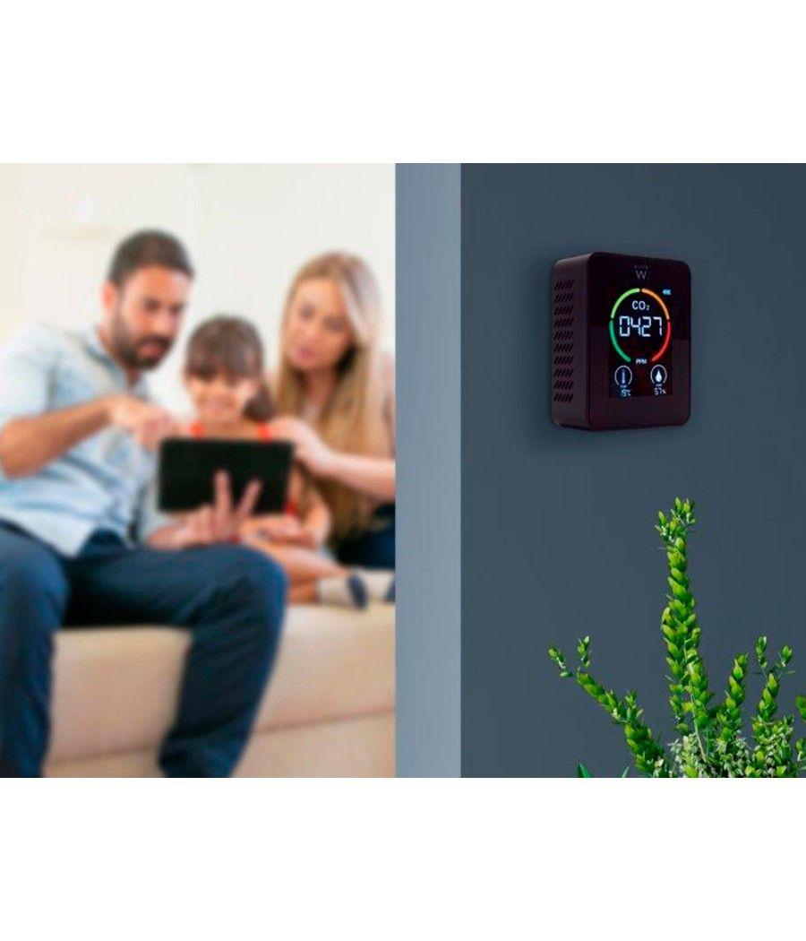Medidor de co2 ewent pantalla led color detector calidad aire con indicador de temperatura y humedad usb-c - Imagen 3