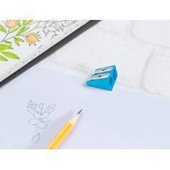 Sacapuntas liderpapel metélico cuña 2 usos color azul pack 20 unidades - Imagen 6
