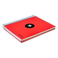 Cuaderno espiral liderpapel a5 micro antartik tapa forrada 120h 100g liso con bandas 6 taladros color rojo - Imagen 6