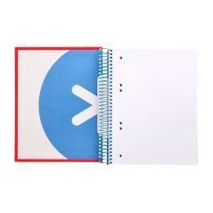 Cuaderno espiral liderpapel a5 micro antartik tapa forrada 120h 100g liso con bandas 6 taladros color rojo - Imagen 7