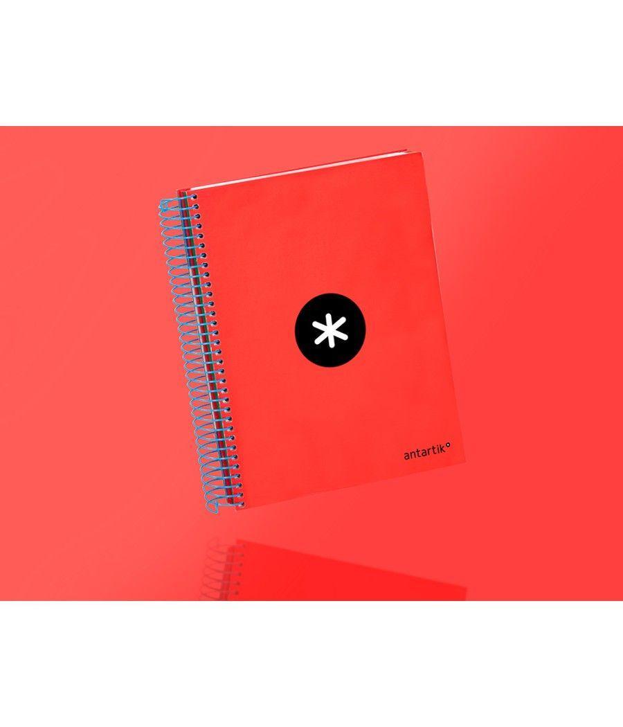 Cuaderno espiral liderpapel a5 micro antartik tapa forrada 120h 100g liso con bandas 6 taladros color rojo - Imagen 9