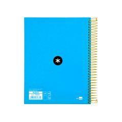 Cuaderno espiral liderpapel a5 micro antartik tapa forrada 120h 100g liso con bandas 6 taladros color azul - Imagen 3