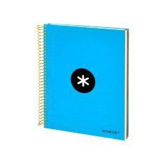 Cuaderno espiral liderpapel a5 micro antartik tapa forrada 120h 100g liso con bandas 6 taladros color azul - Imagen 4