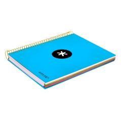 Cuaderno espiral liderpapel a5 micro antartik tapa forrada 120h 100g liso con bandas 6 taladros color azul - Imagen 6