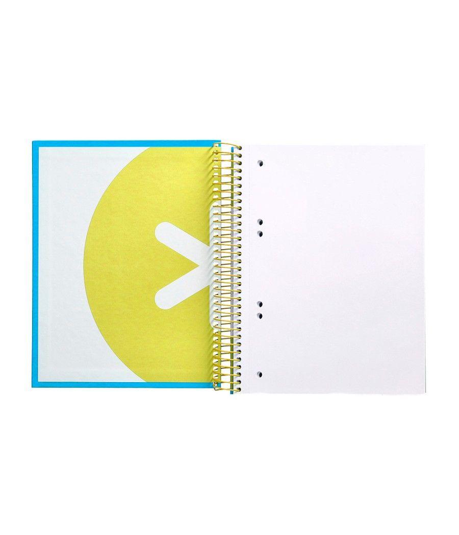 Cuaderno espiral liderpapel a5 micro antartik tapa forrada 120h 100g liso con bandas 6 taladros color azul - Imagen 7