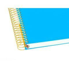 Cuaderno espiral liderpapel a5 micro antartik tapa forrada 120h 100g liso con bandas 6 taladros color azul - Imagen 8