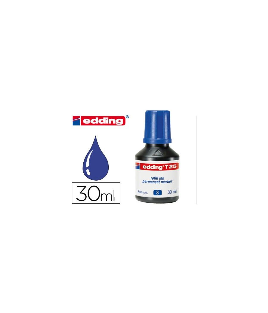 Tinta rotulador edding t-25 azul frasco de 30 ml - Imagen 1