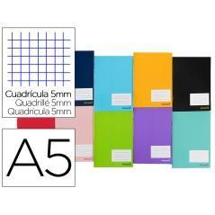 Libreta liderpapel smart a5 tapa blanda 80 hojas 60 g/m2 cuadro 5 mm con margen colores surtidos pack 10 unidades - Imagen 1