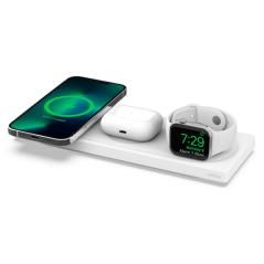 Base de carga inalambrica belkin wiz016vfwh magsafe 3 en 1 apple iphone airpods watch blanco - Imagen 1