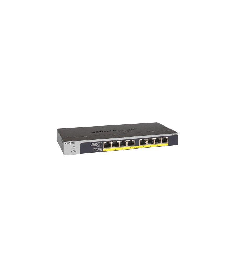Netgear GS108LP No administrado Gigabit Ethernet (10/100/1000) Energía sobre Ethernet (PoE) 1U Negro, Gris - Imagen 3