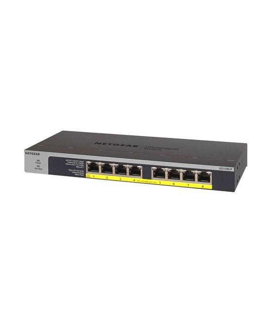 Netgear GS108LP No administrado Gigabit Ethernet (10/100/1000) Energía sobre Ethernet (PoE) 1U Negro, Gris - Imagen 4